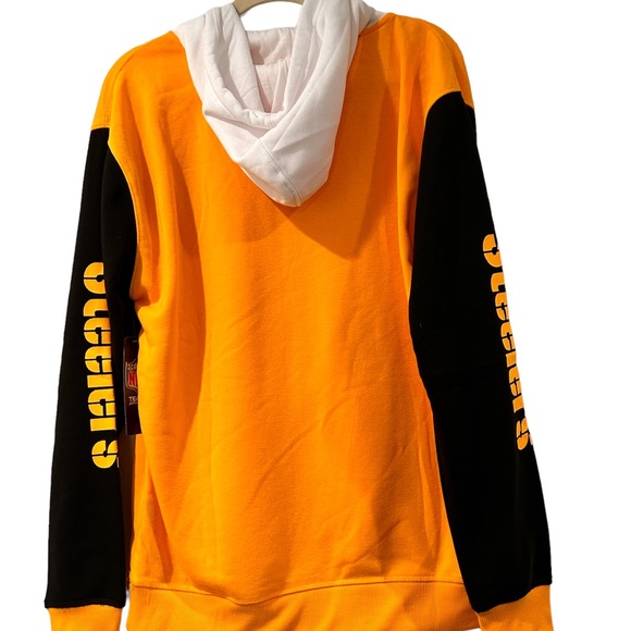 Pittsburg Steelers Mens Hoodie NFL Pro Line yellow/black  Long Sleeve Pullover M - Picture 2 of 7